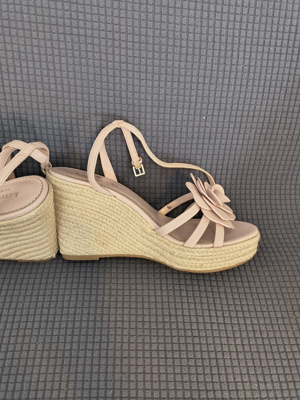 Kate Spade Pink Floral Espadrille Wedge Sandals